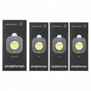 SimpleHuman Odorsorb Pod Starter Pack & 3 Refill 4 Packs Odor Neutralizer Trash